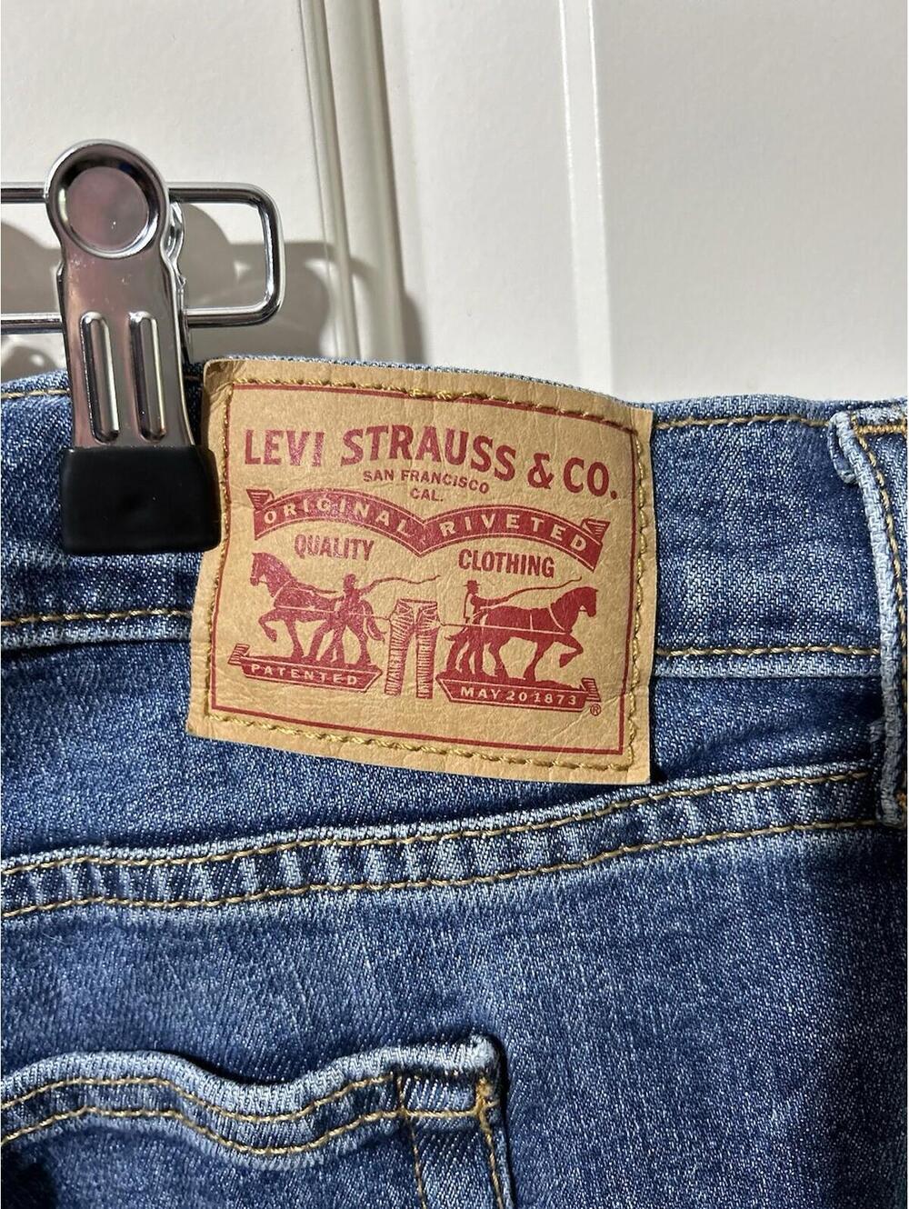 Levis Wedgie Skinny Jeans Women Size 22 Blue Raw Hem High Rise Distressed - Picture 4 of 6